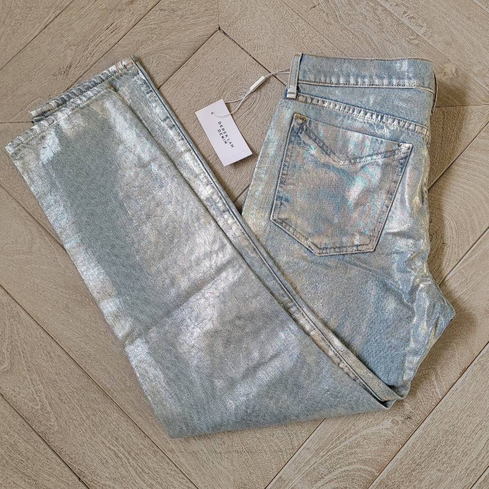 NWT $275 DEREK LAM DENIM Mila Mid Rise Girlfriend *Zipper Closure* Size 26 - Picture 2 of 4